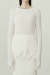 SWAYING/KNIT floating line detail bottoming shirt SW24SS1T53 white